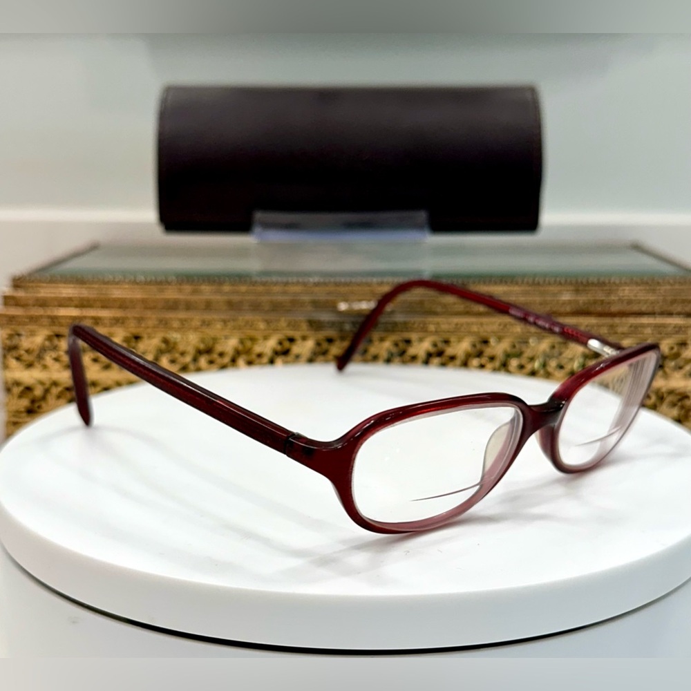 Anne Klein - Maroon - Rx Croc-Embossed Eyeglass Frames - EUC w/ AK Case, EUC
